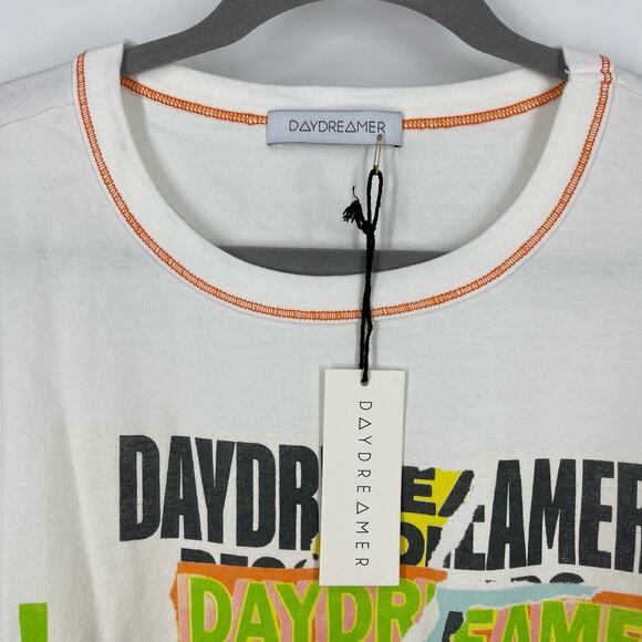 Daydreamer Ransom Note Shrunken Tee Graphic Band Records Vintage White 1X NWT - Picture 4 of 8